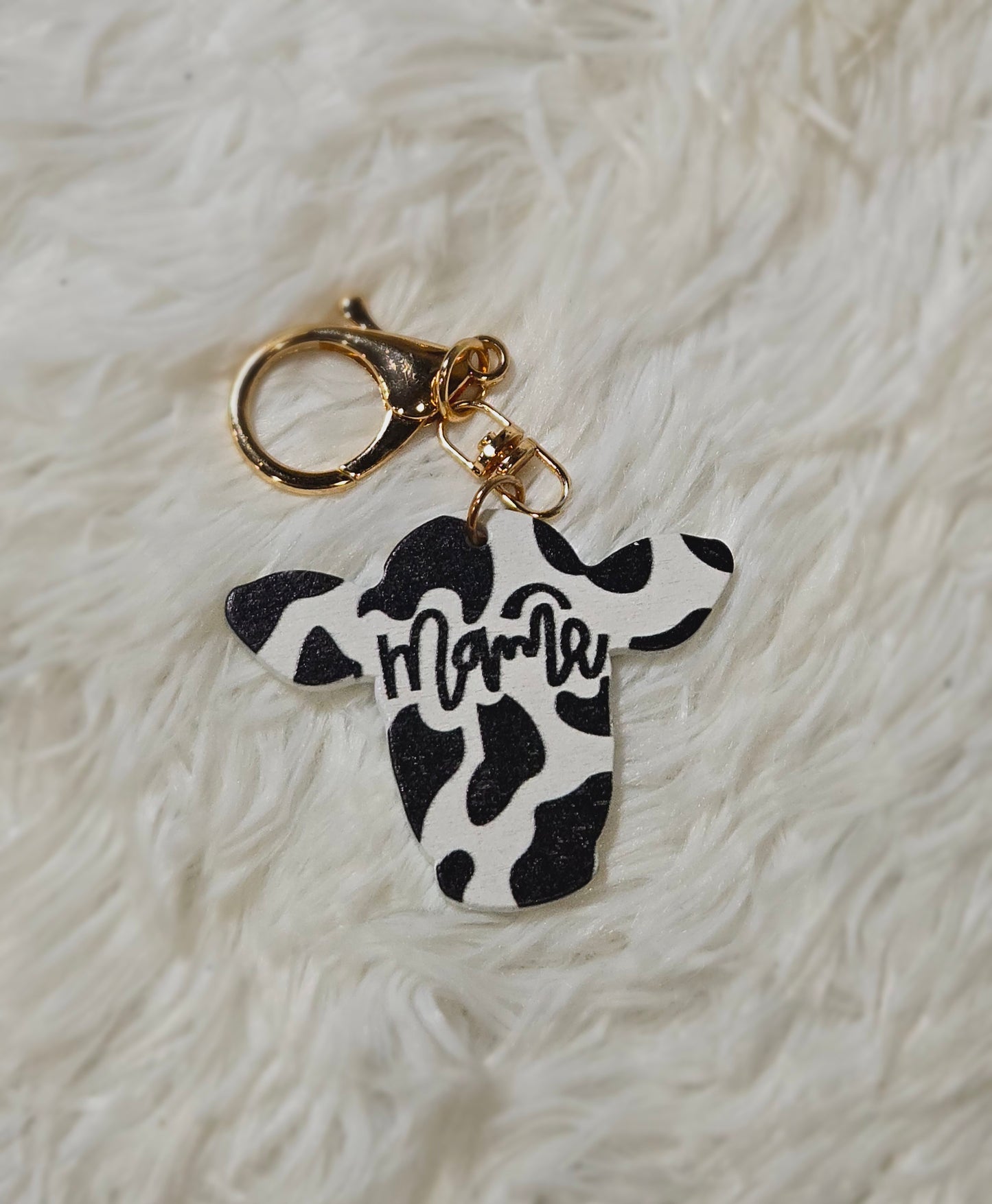 'MaMa' Cow Keychain