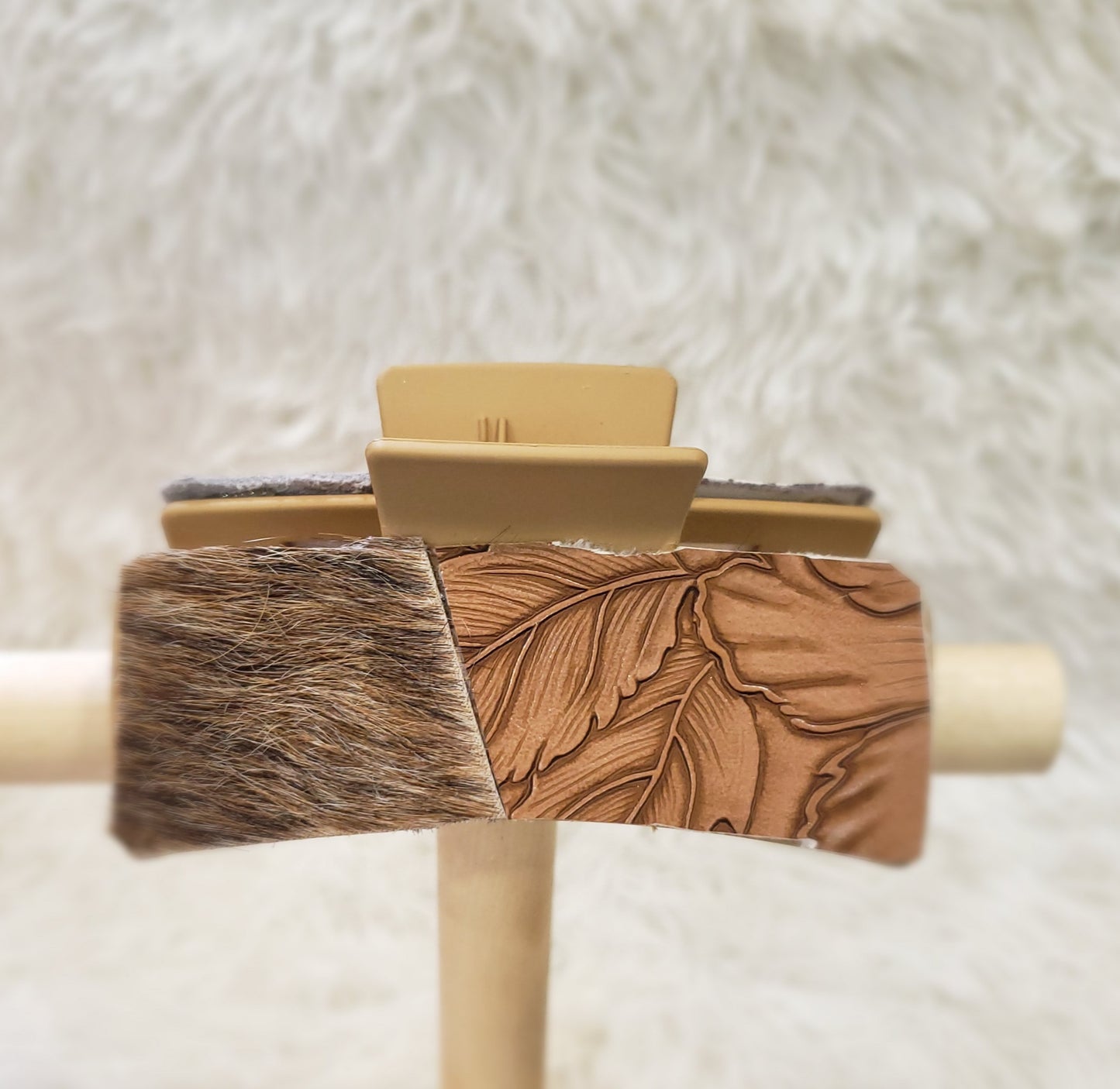 Faux Leather/Cowhide Hair Clips