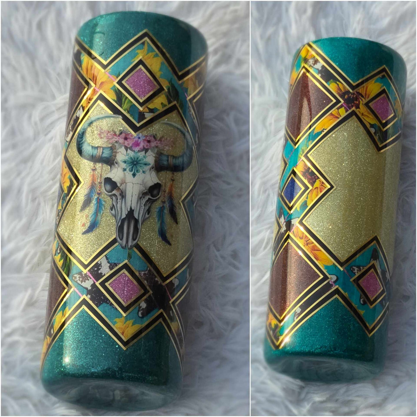 Feathered Skull Template Tumbler