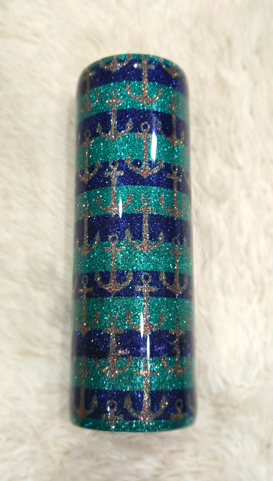 Anchors & Stripes Template Tumbler