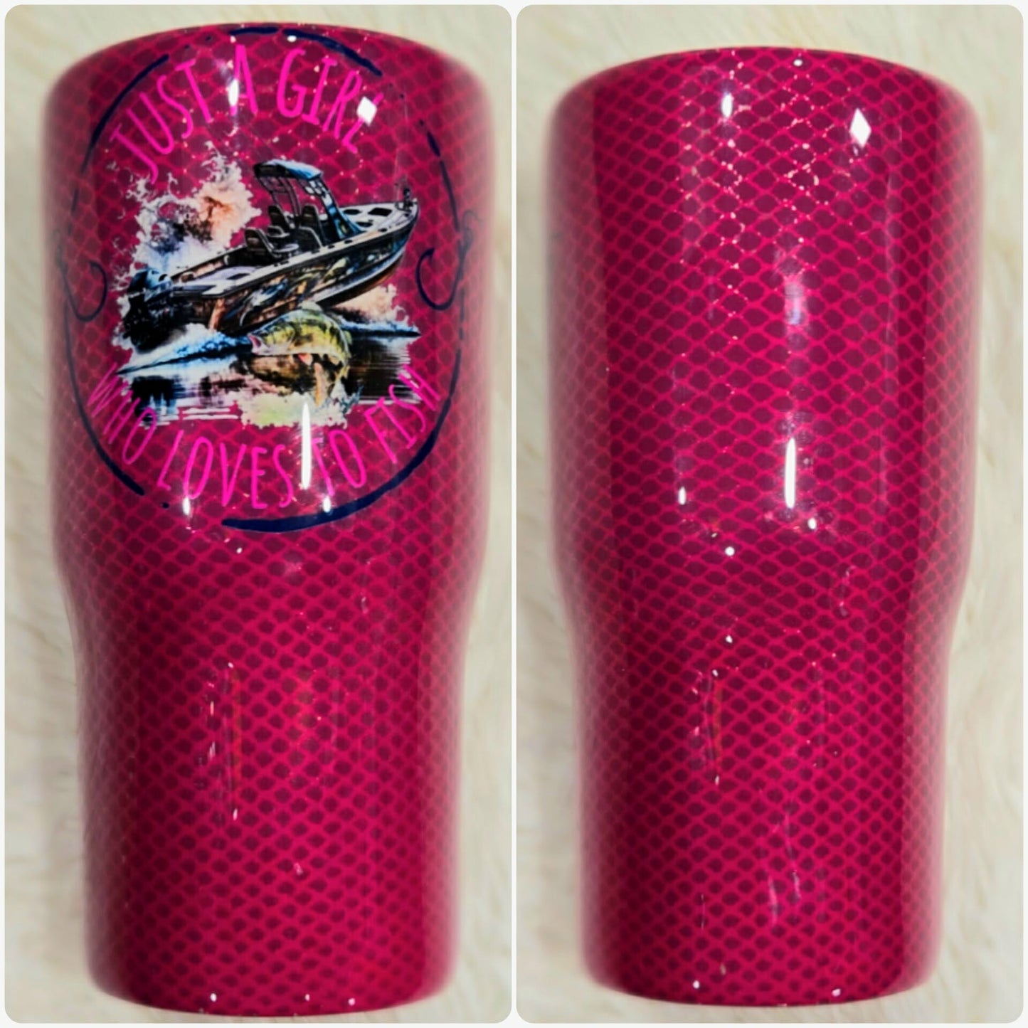 Fishnet Just A Girl Tumbler