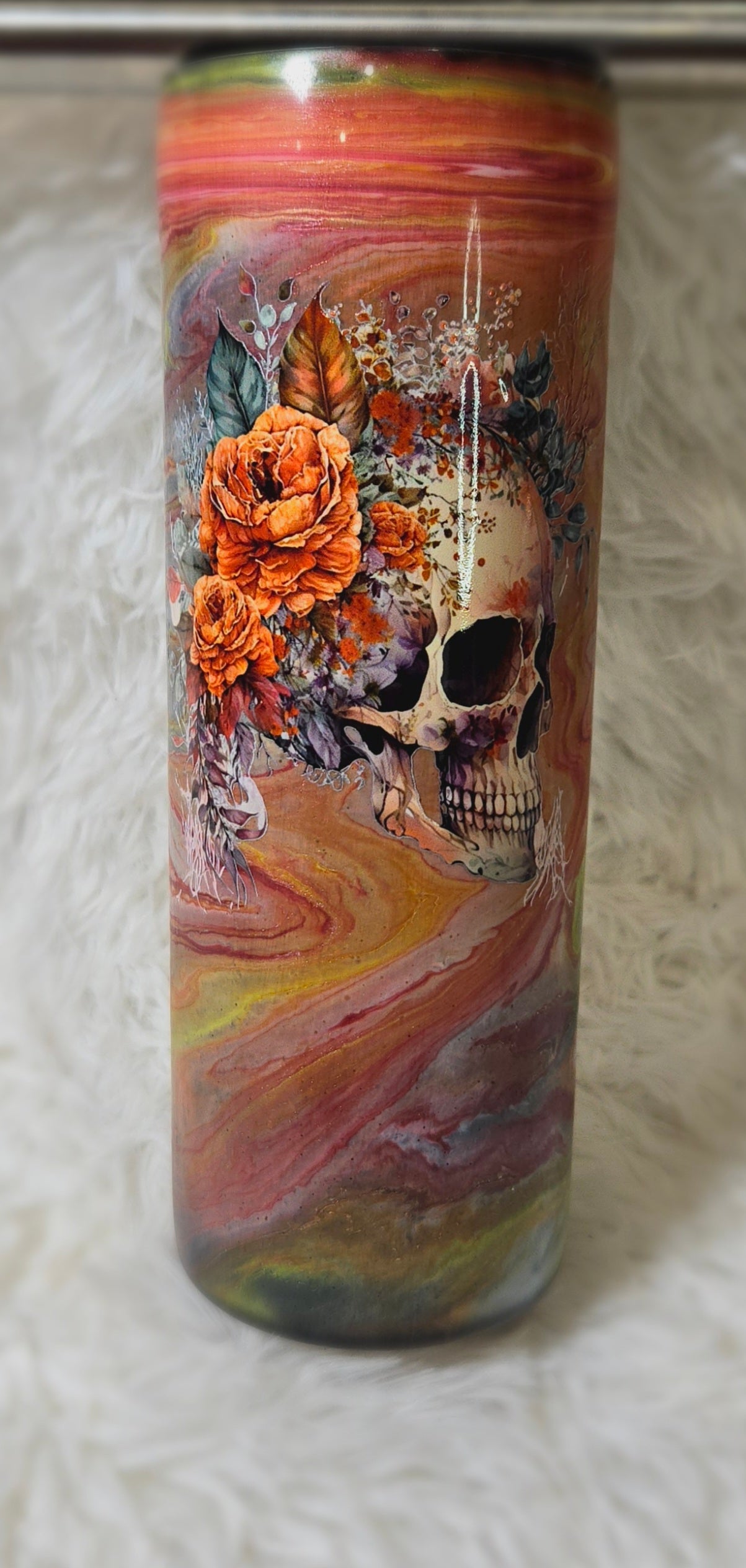 Orange Skull Tumbler