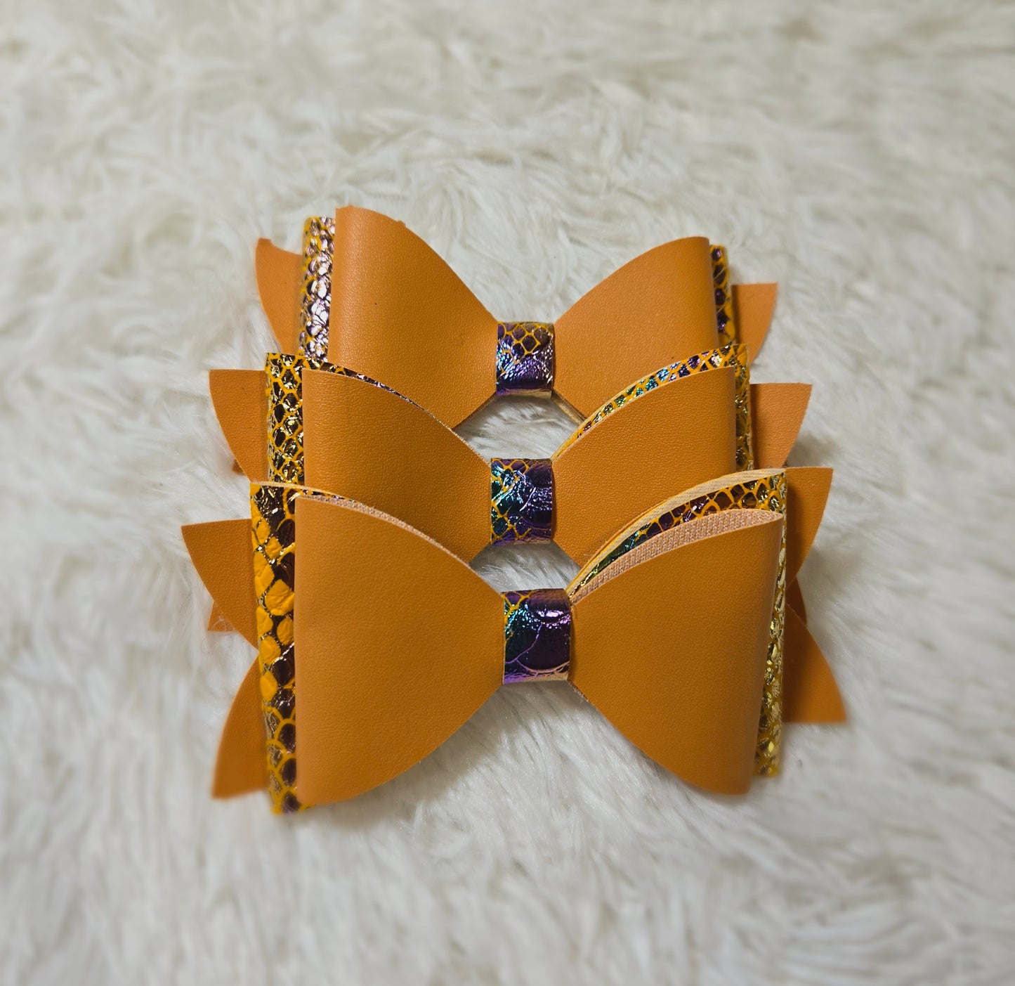 Faux Leather Bow-Small