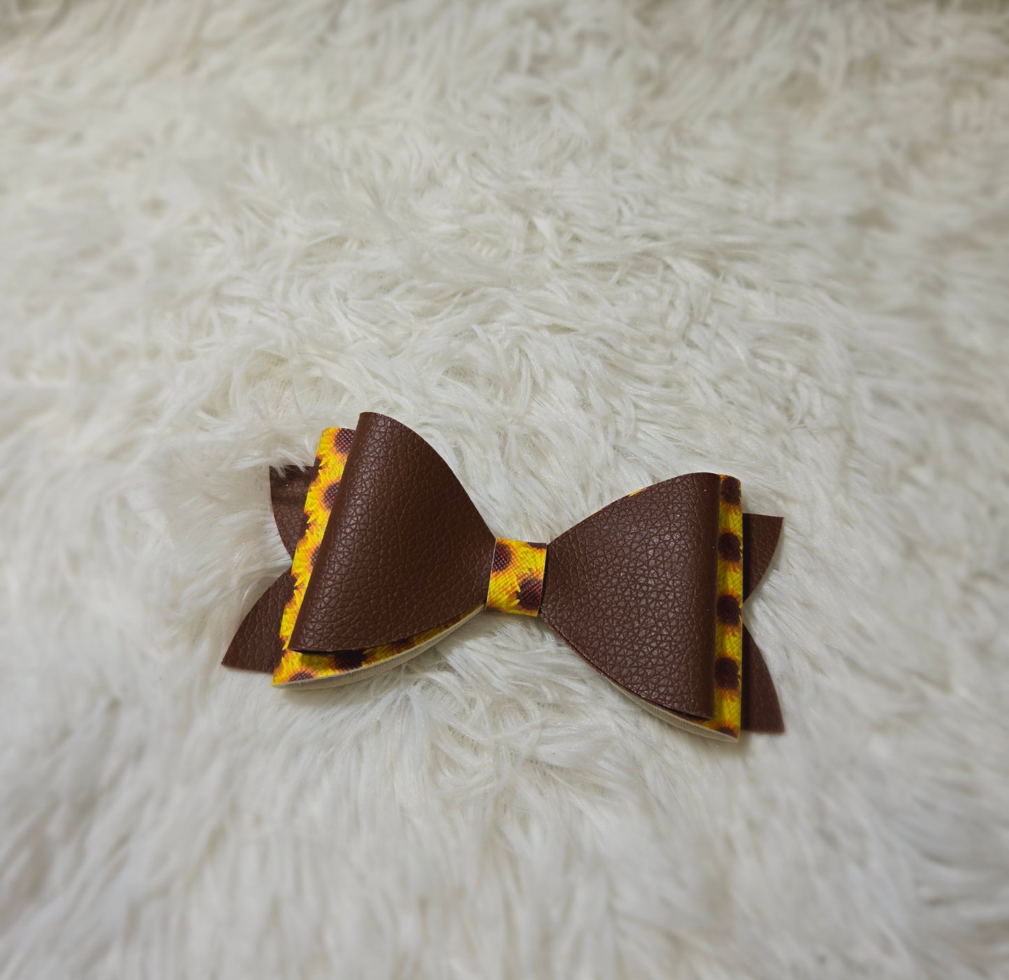 Faux Leather Bow-Small