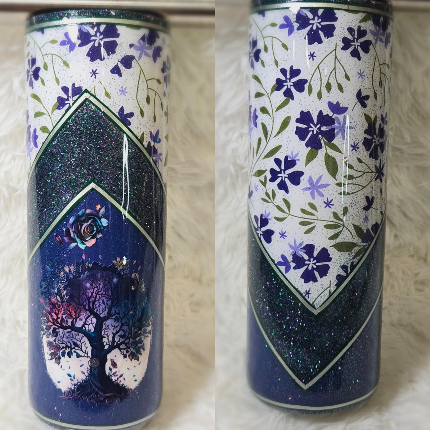 Blue Floral Tumbler